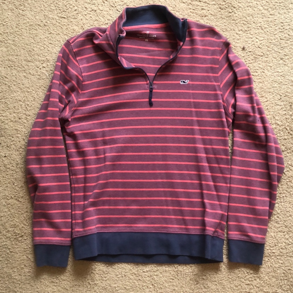 Vineyard vines men XS red/coral quarter zip pull over